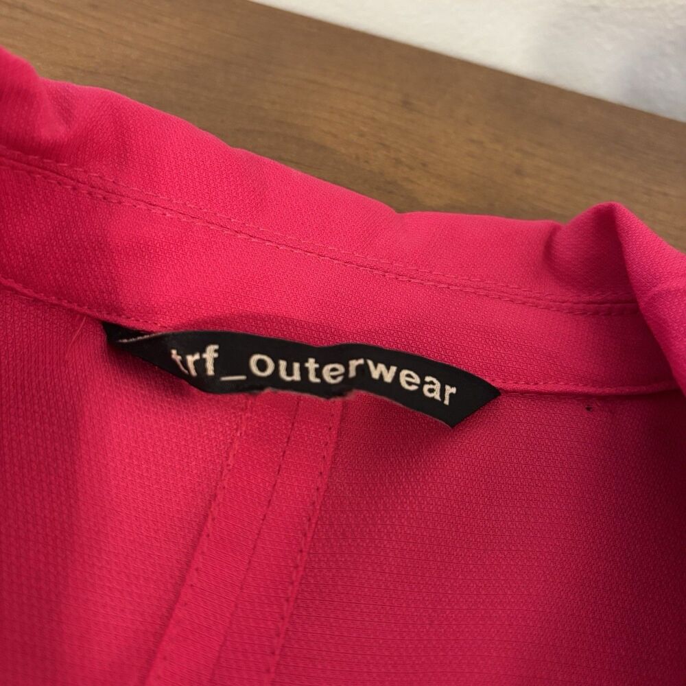 TRF_Outerwear by ZARA Womens M Lightweight Trench Coat Belt Fuchsia Pink Lyocell - Picture 5 of 8